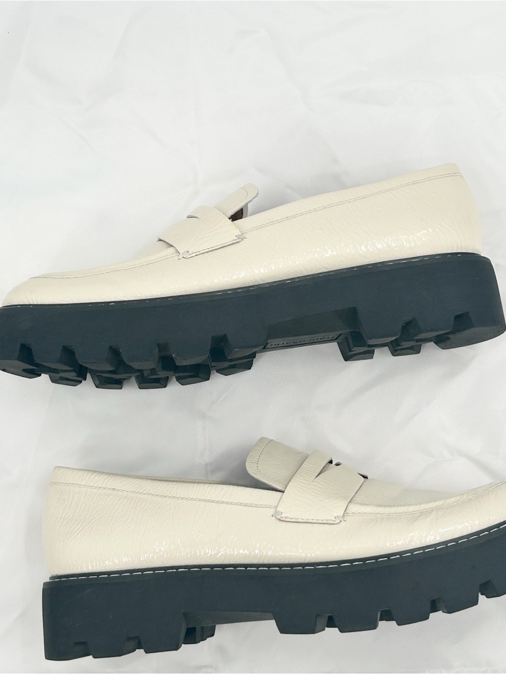 Franco Sarto Balin Chunky Loafers Cream Putty White 8 - Picture 7 of 10